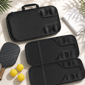 Waterproof Pickleball Paddle Bag, Hard Shell Case for 2 Paddles & 8 Balls, Pickleball Gear Organizer Gift