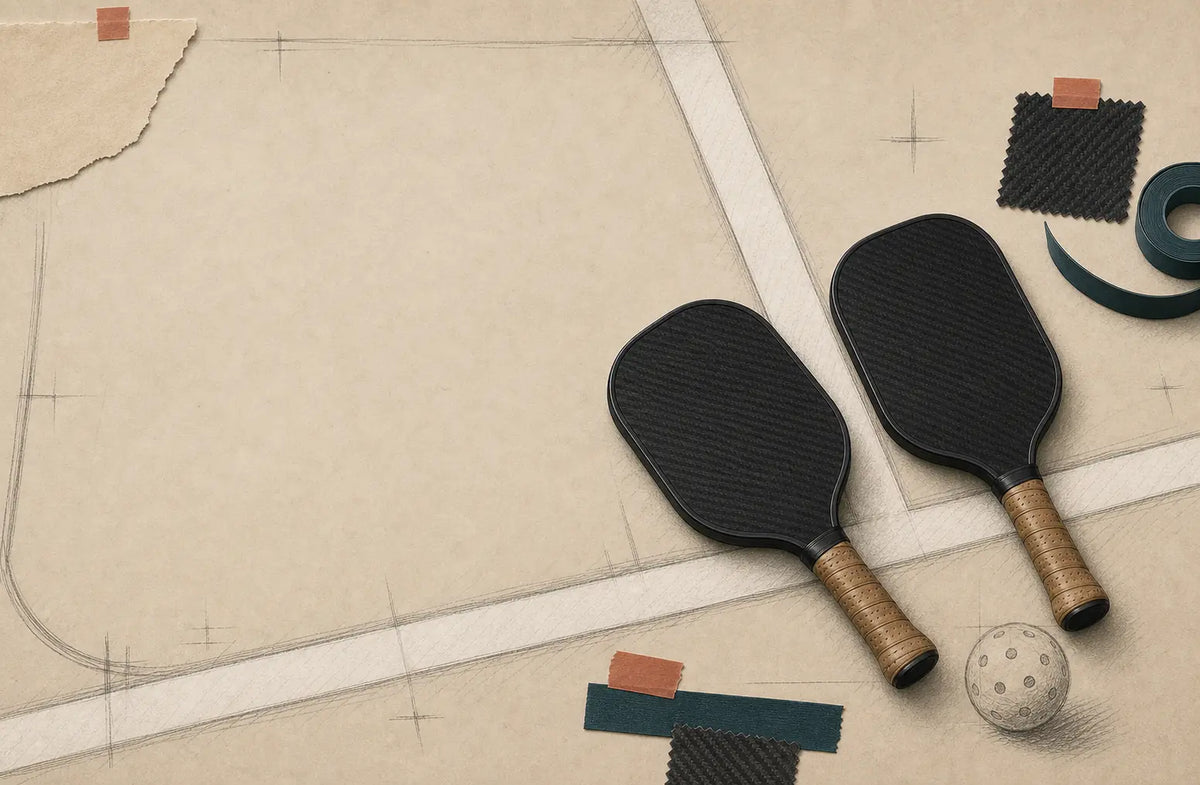 Hand-drawn Paddle Tailor blog notebook with custom paddle sketches